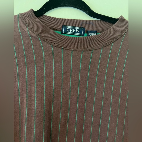 CREW Burgundy Striped Men's Sweater size M (J123) - Picture 3 of 9